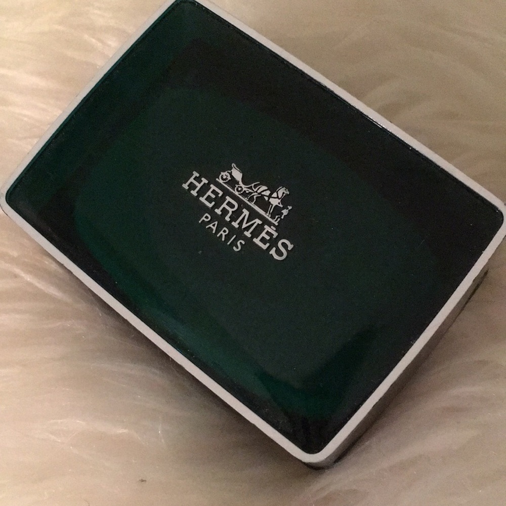Hermès soap in collectible container.